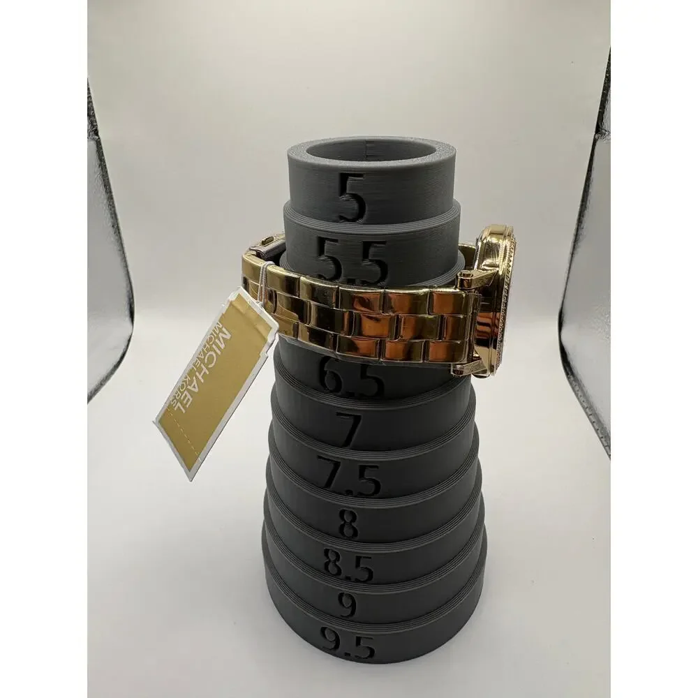 Michael Kors Mk7547 Watch Gold-Tone Black Pave Crystal Bezel Nwt Gold